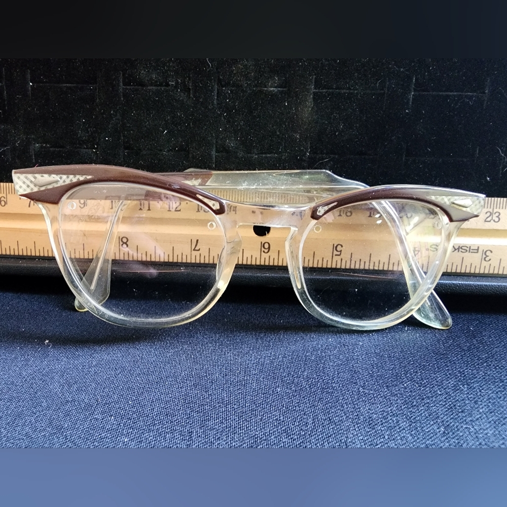 Vintage 60's Original Cat Eye Glasses Decorative Frame Glass Lens #2